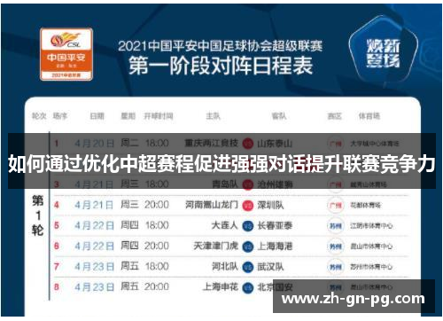 如何通过优化中超赛程促进强强对话提升联赛竞争力 如何通过优化中超赛程促进强强对话提升联赛竞争力