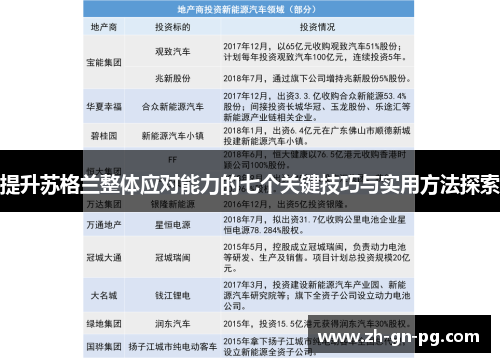 提升苏格兰整体应对能力的七个关键技巧与实用方法探索 提升苏格兰整体应对能力的七个关键技巧与实用方法探索